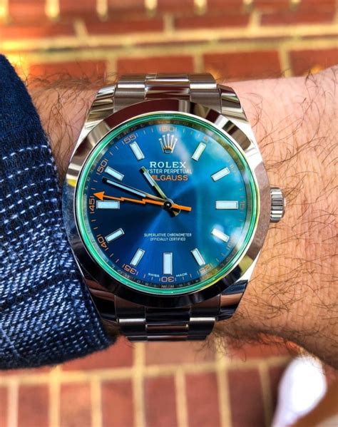 rolex milgauss gv on wrist|Rolex Milgauss price new.